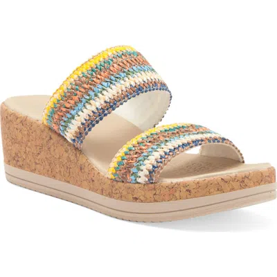 Bzees Resort Wedge Sandal In Multi Rafia
