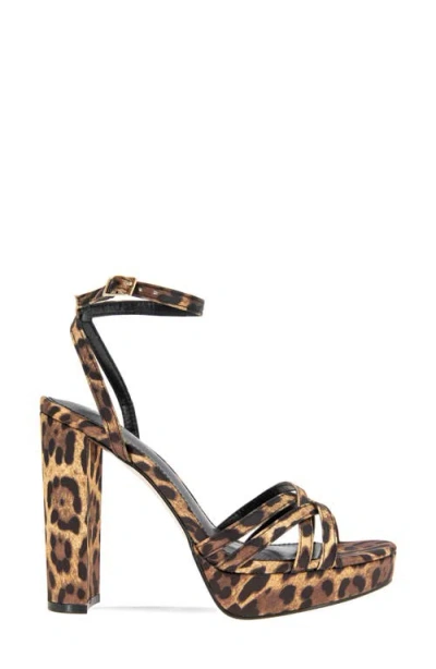 Bcbg Orisa Ankle Strap Platform Sandal In Leopard