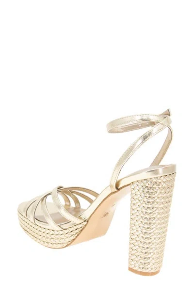 Bcbg Orisa Ankle Strap Platform Sandal In Gold