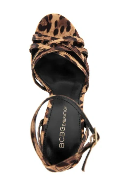 Bcbg Orisa Ankle Strap Platform Sandal In Leopard