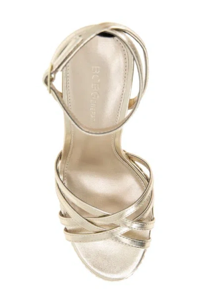 Bcbg Orisa Ankle Strap Platform Sandal In Gold
