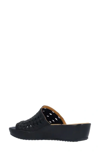 L'amour Des Pieds Cyra Platform Wedge Slide Sandal In Black