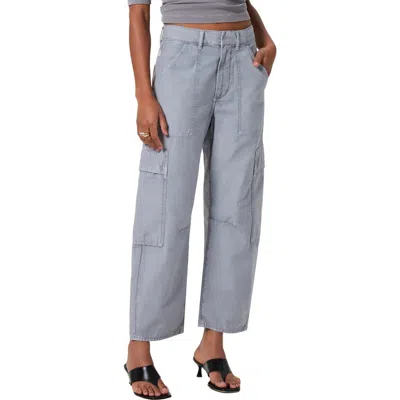 Citizen Of Humanity Citizens Of Humanity Marcelle Cotton Low Slung Cargo Pants In Hematite (blue)