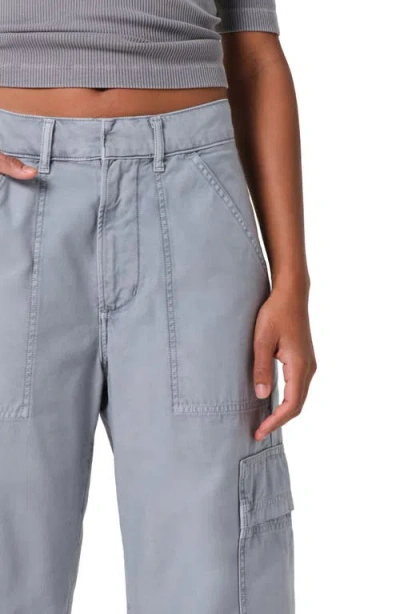 Citizen Of Humanity Citizens Of Humanity Marcelle Cotton Low Slung Cargo Pants In Hematite (blue)
