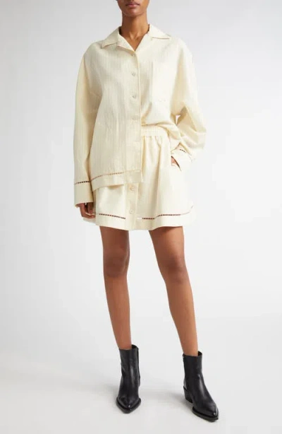 Golden Goose Texture Stripe Oversize Button-up Shirt In Shortbread