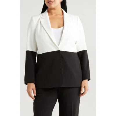 Tahari Asl Colorblock Blazer In Black