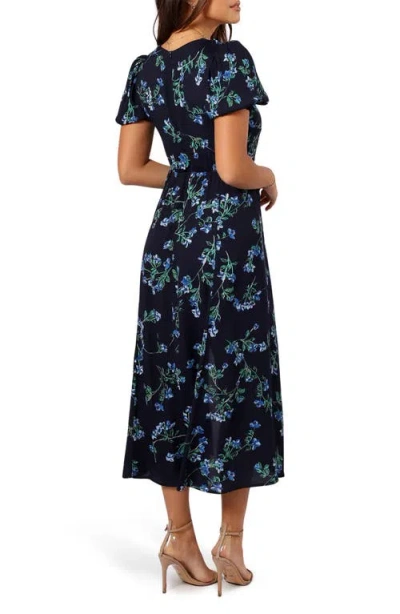 Petal And Pup Petal & Pup Hendrix Floral Print Midi Dress In Blue