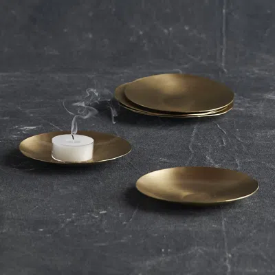 The Collective Plates Extra Small Set Of 6 In Brass