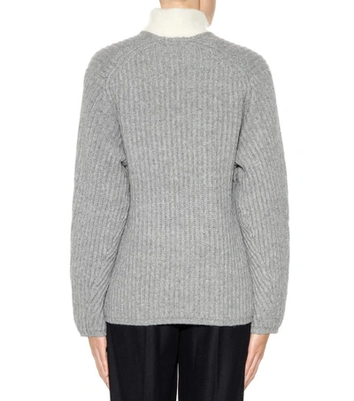 Shop Acne Studios Deborah Wool Sweater In Dark Grey Melaege
