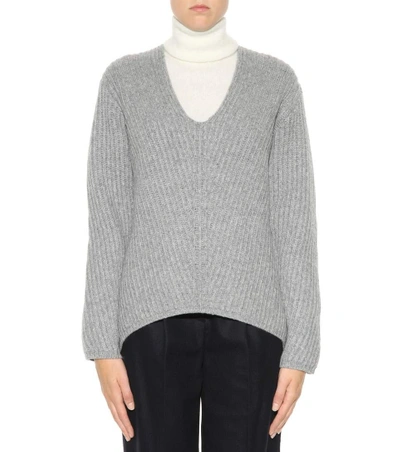 Shop Acne Studios Deborah Wool Sweater In Dark Grey Melaege