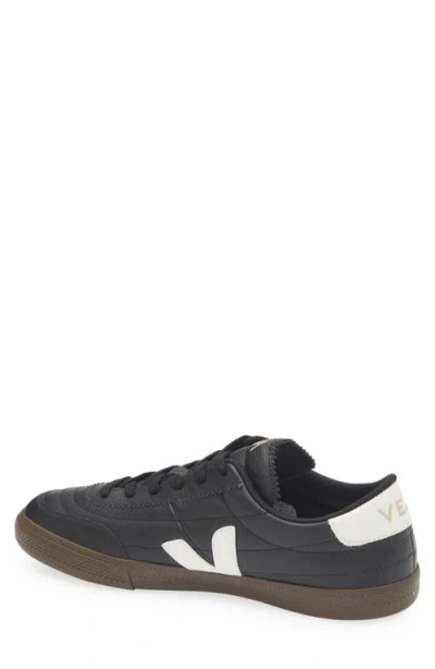 Veja Leather Sneakers In Black And White In Black