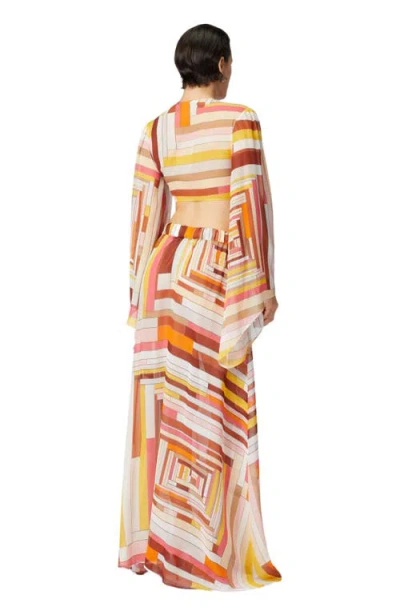 Missoni Long Covered Up Skirt In Printed Silk With Front Closure In Multicoloured