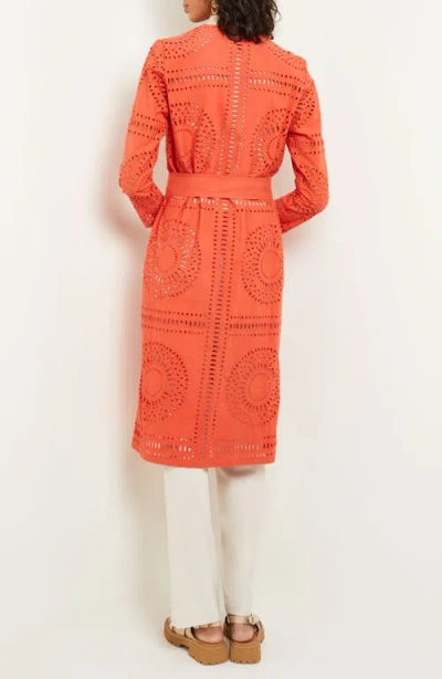 Misook Eyelet Embroidery Topper Jacket In Spice