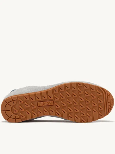 Autry Windspin Low Suede Sneakers With Ultra-flat Sole In Grey