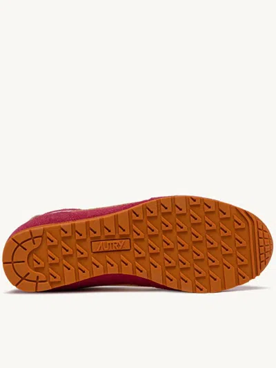 Autry 'windspin Low' Pink Sneaker With Logo On The Side And On The Heel In Red
