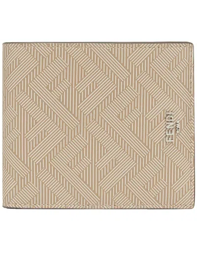Fendi Shadow Light Beige Wallet In Multicolor