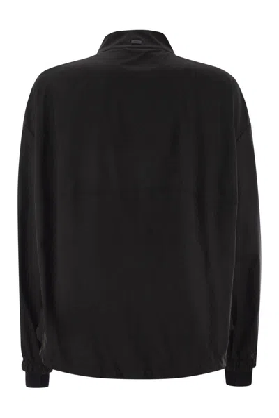 Herno Laminar Bomber Jacket With Zip In Black