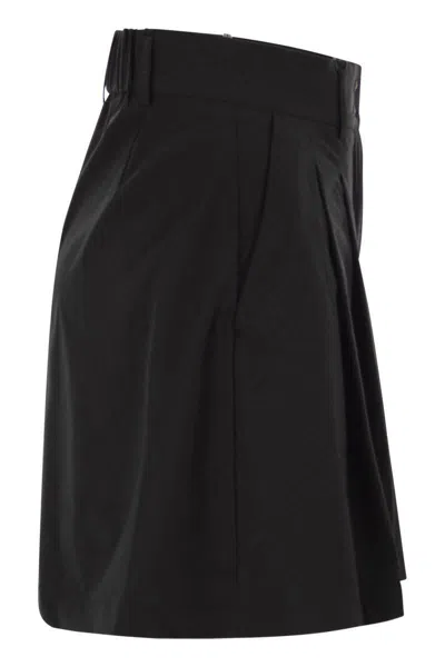 Herno Pleated Detail Shorts In Black