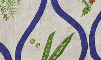 Misette Still Life Linen Table Runner In Blue Ribbon