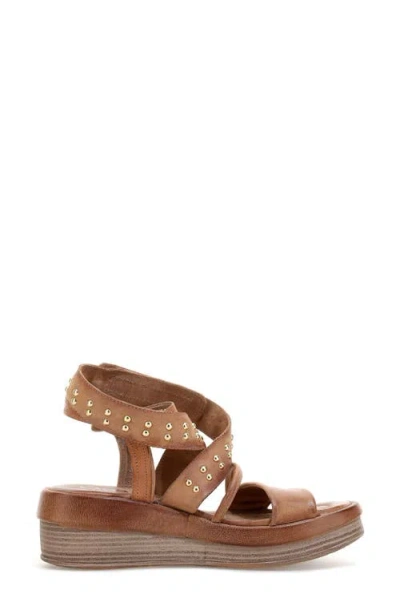 As98 A.s.98 Shiloh Studded Wedge Sandal In Camel