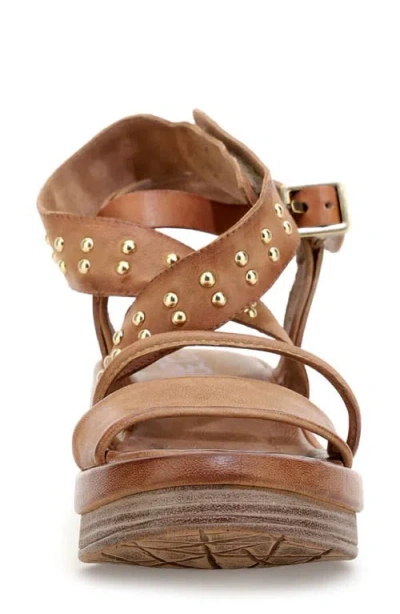 As98 A.s.98 Shiloh Studded Wedge Sandal In Camel