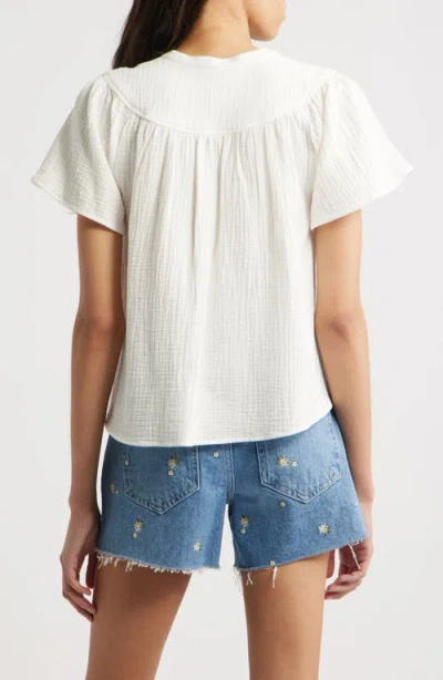 Rails Mesa Flower Embroidered High Waist Cutoff Denim Shorts In Indigo Floral