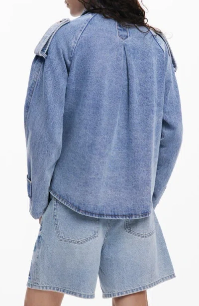 Desigual Oversize Denim Trucker Jacket In Light Blue