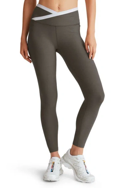 Beyond Yoga Spacedye Outlines High Waisted Midi Legging In True Gray Heather/cl