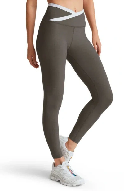 Beyond Yoga Spacedye Outlines High Waisted Midi Legging In True Gray Heather/cl