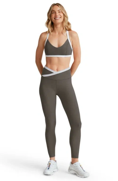 Beyond Yoga Spacedye Outlines High Waisted Midi Legging In True Gray Heather/cl