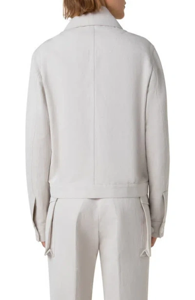 Akris Arno Asymmetric Boxy Trench Jacket In Greige