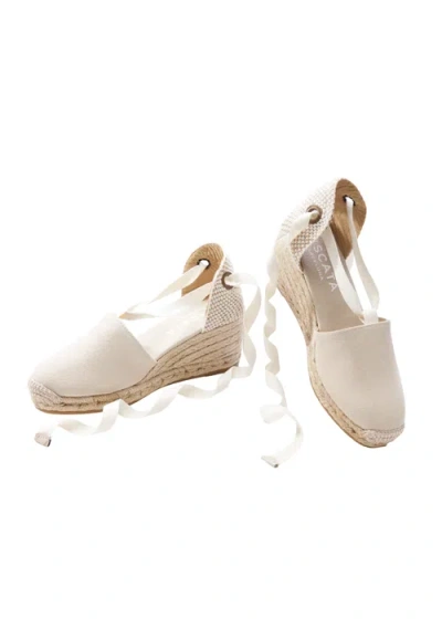 Viscata Escala Canvas Espadrille Wedges In Beige