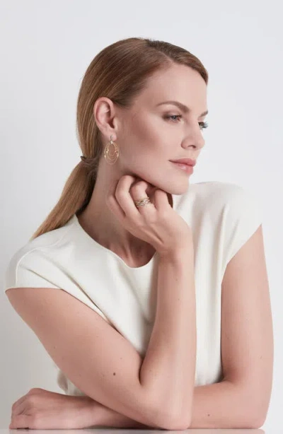 Marco Bicego 18k Yellow Gold Onde Triple Loop Post Ear In White Gold/yellow God