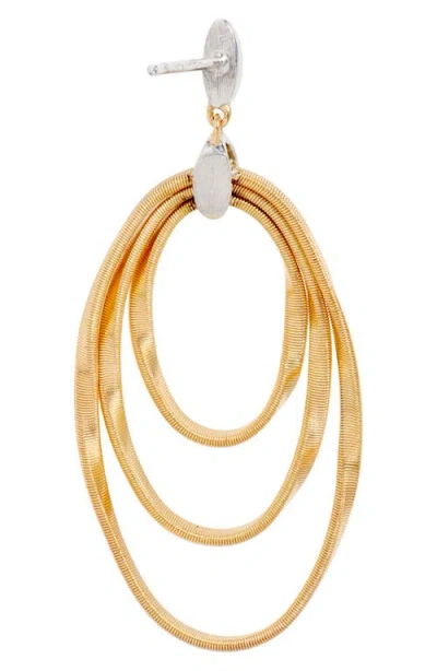 Marco Bicego 18k Yellow Gold Onde Triple Loop Post Ear In White Gold/yellow God