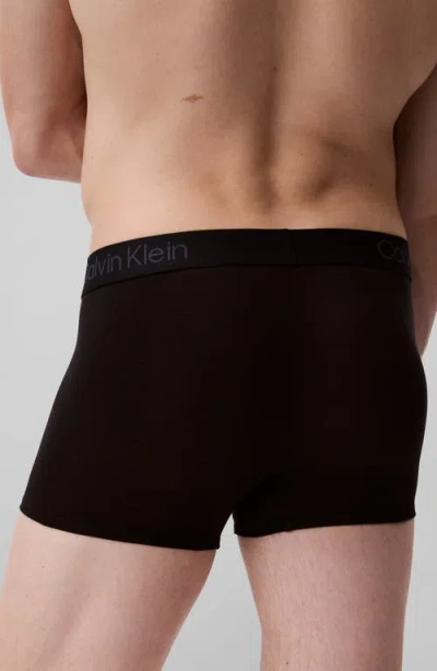 Calvin Klein 3-pack Stretch Modal Trunks In Ub1 Black/black