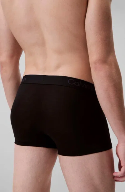 Calvin Klein 3-pack Stretch Modal Trunks In Black
