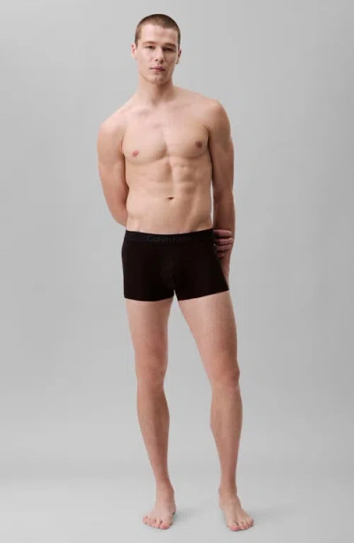 Calvin Klein 3-pack Stretch Modal Trunks In Black