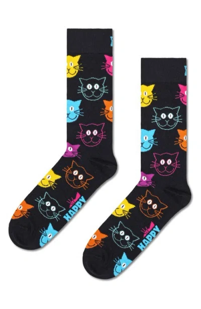 Happy Socks Classic Cotton Blend Crew Socks, Pack Of 2 In Black