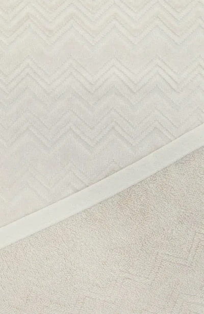 Missoni Home Chalk 2-piece Bath Towel Set In Cotton Terry With Zigzag Pattern In Brown