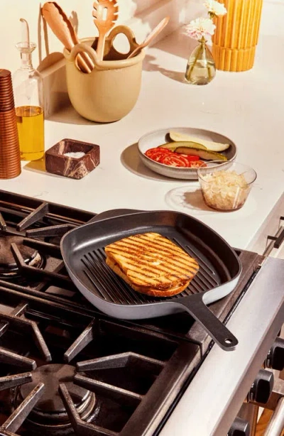 Caraway 10.5-inch Enameled Cast Iron Grill Pan In Gray
