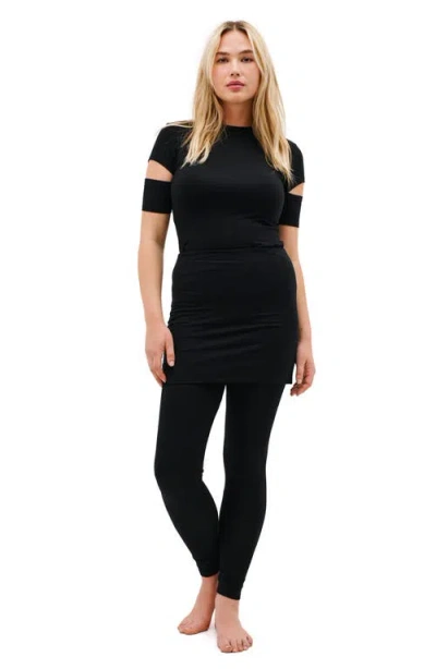 Marcella Burke Skirted Leggings In Black