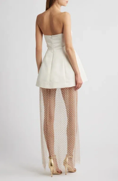 Delfi Collective Gemma Strapless Netted Gown In Ivory