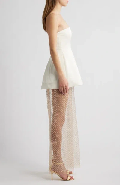 Delfi Collective Gemma Strapless Netted Gown In Ivory