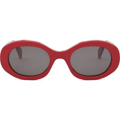 Celine Triomphe 55mm Rectangular Sunglasses In Red