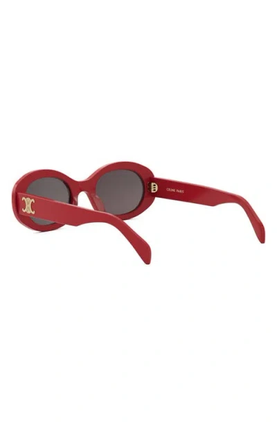 Celine Triomphe 55mm Rectangular Sunglasses In Red