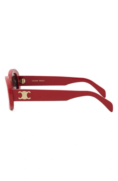 Celine Triomphe 55mm Rectangular Sunglasses In Red