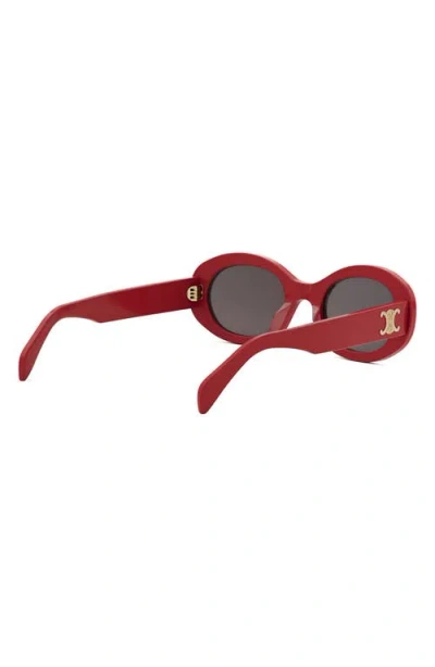 Celine Triomphe 55mm Rectangular Sunglasses In Red