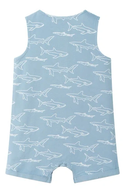 Andy & Evan Print Sleeveless Romper & Bucket Hat Set In Blue