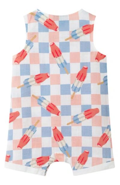 Andy & Evan Print Sleeveless Romper & Bucket Hat Set In White