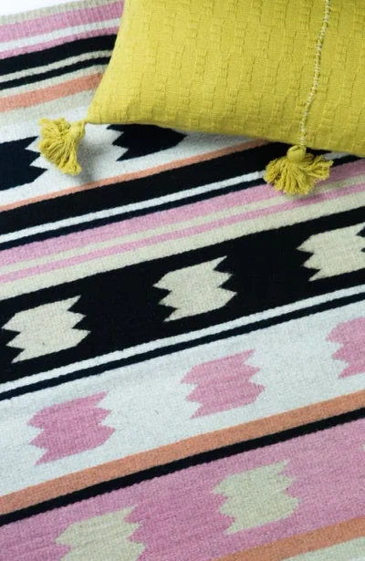 Archive New York Zapotec Multi Handwoven Flatweave Wool Rug In Pink